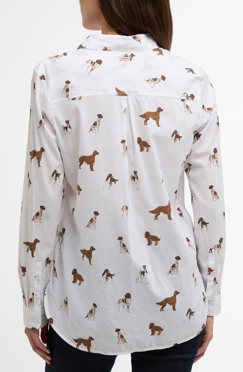 Barbour Safari Dog Print Button-Up Shirt, Alternate, color, White Multi Dog Print