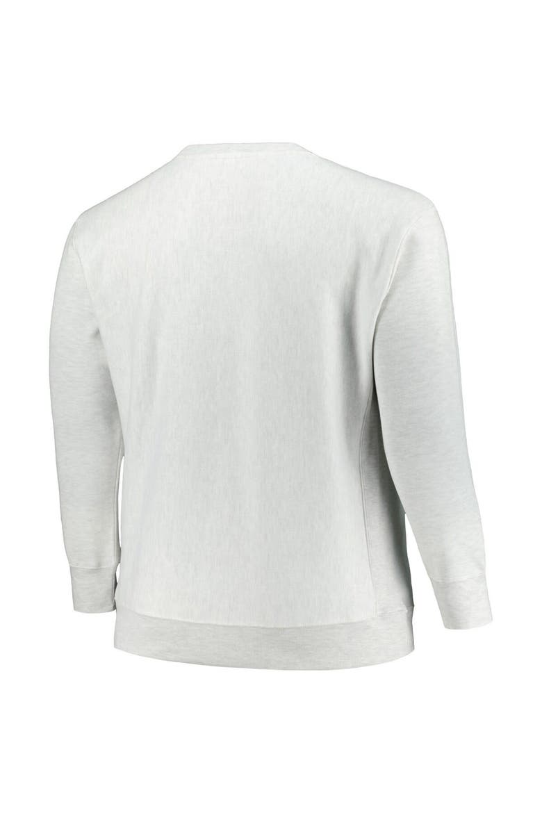 Men's Champion Ash Michigan Wolverines Big & Tall Reverse Weave Fleece Crewneck Pullover Sweatshirt, Alternate, color, Ash