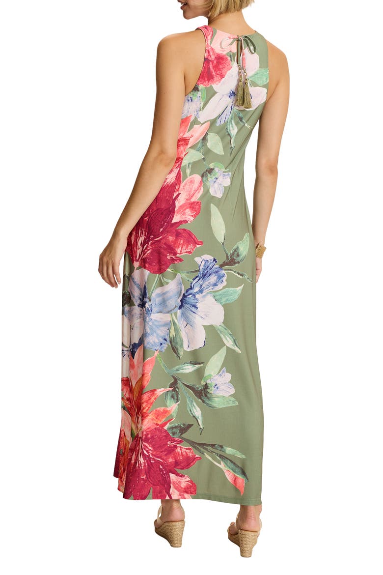 Jasmina Island Bloom Sleeveless Maxi Dress, Alternate, color, DUSTY SAGE
