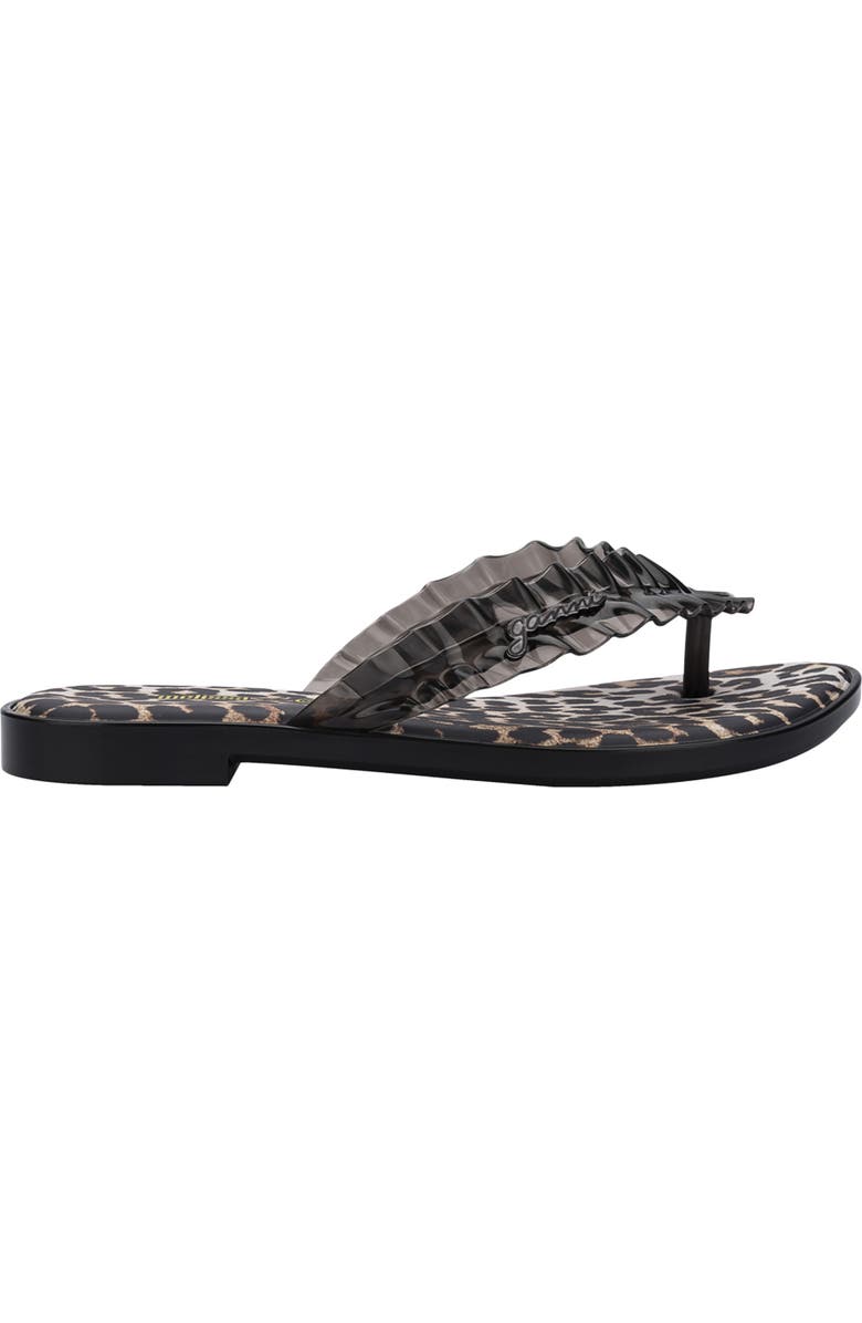 Melissa x Ganni Slim Flip Flop, Alternate, color, Black