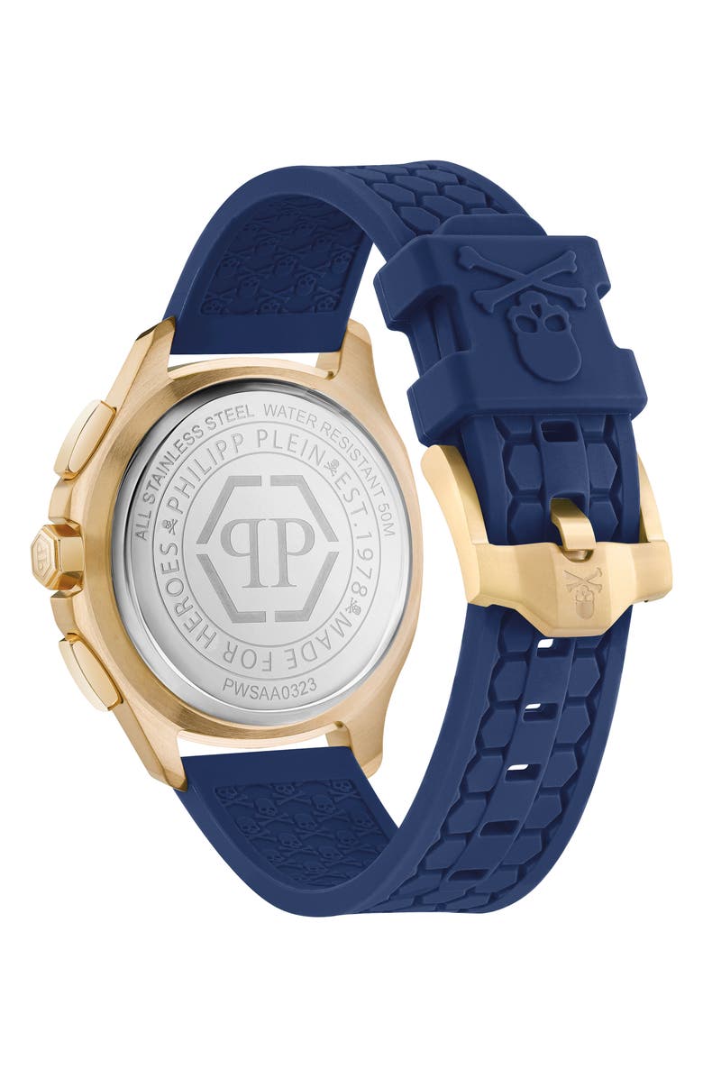 PHILIPP PLEIN Spectre Chronograph Silicone Strap Watch, 44mm, Alternate, color, 