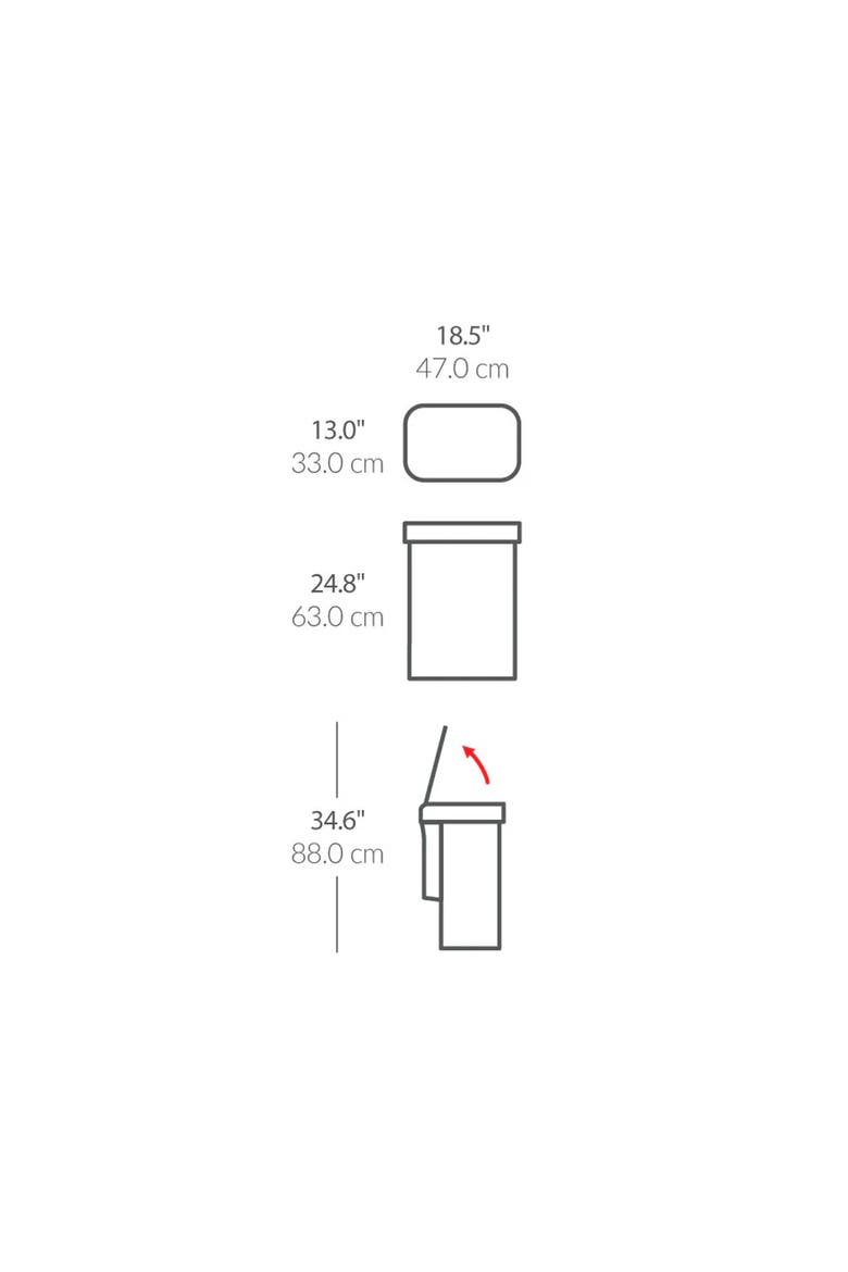 58L rectangular sensor can with voice and motion control, Alternate, color, Brushed