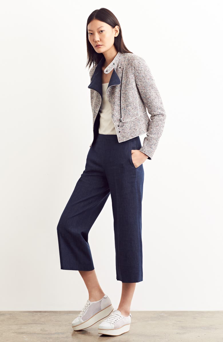 Akris punto Square Neck Jersey Tee, Alternate, color, Off White