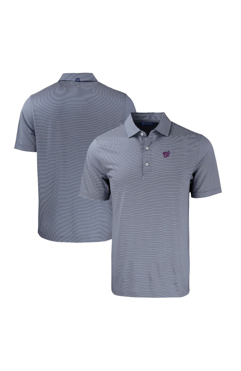Cutter & Buck Men's Cutter & Buck Navy/White Washington Nationals Forge Eco Double Stripe Stretch Recycled Polo, Main, color, 