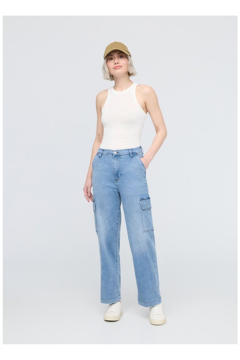Performance Denim Lite High Rise Cargo, Main, color, Pacific