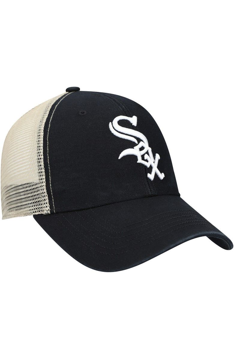 '47 Men's '47 Black/Natural Chicago White Sox Flagship Washed MVP Trucker Snapback Hat, Alternate, color, 