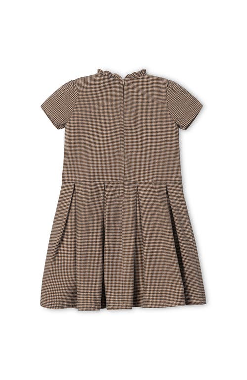Hope & Henry Kids' Organic Ruffle Collar Pintuck Drop Waist Dress In Brown