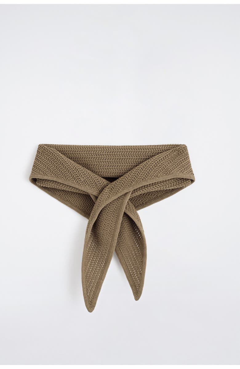 COS Open-knit Neck Scarf, Main, color, Khaki