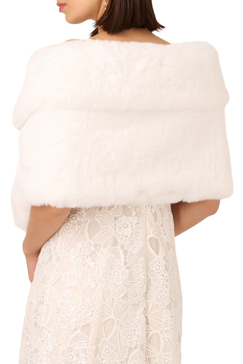 Faux Fur Coverup Caplet, Alternate, color, IVORY
