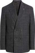 AllSaints Ridley Slim Fit Windowpane Plaid Wool Blend Sport Coat