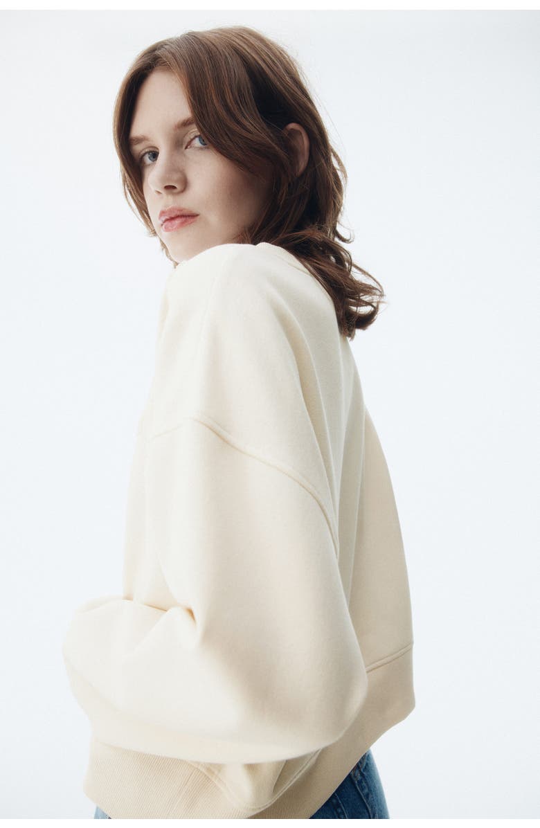 H&M Embellished Sweatshirt, Alternate, color, Cream