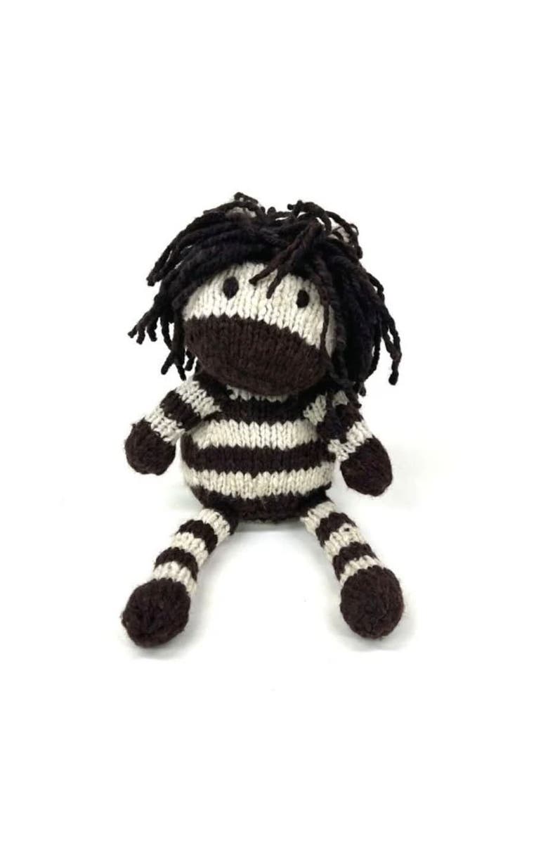 Finn + Emma Wool Knit Buddy, Alternate, color, Zachary The Zebra