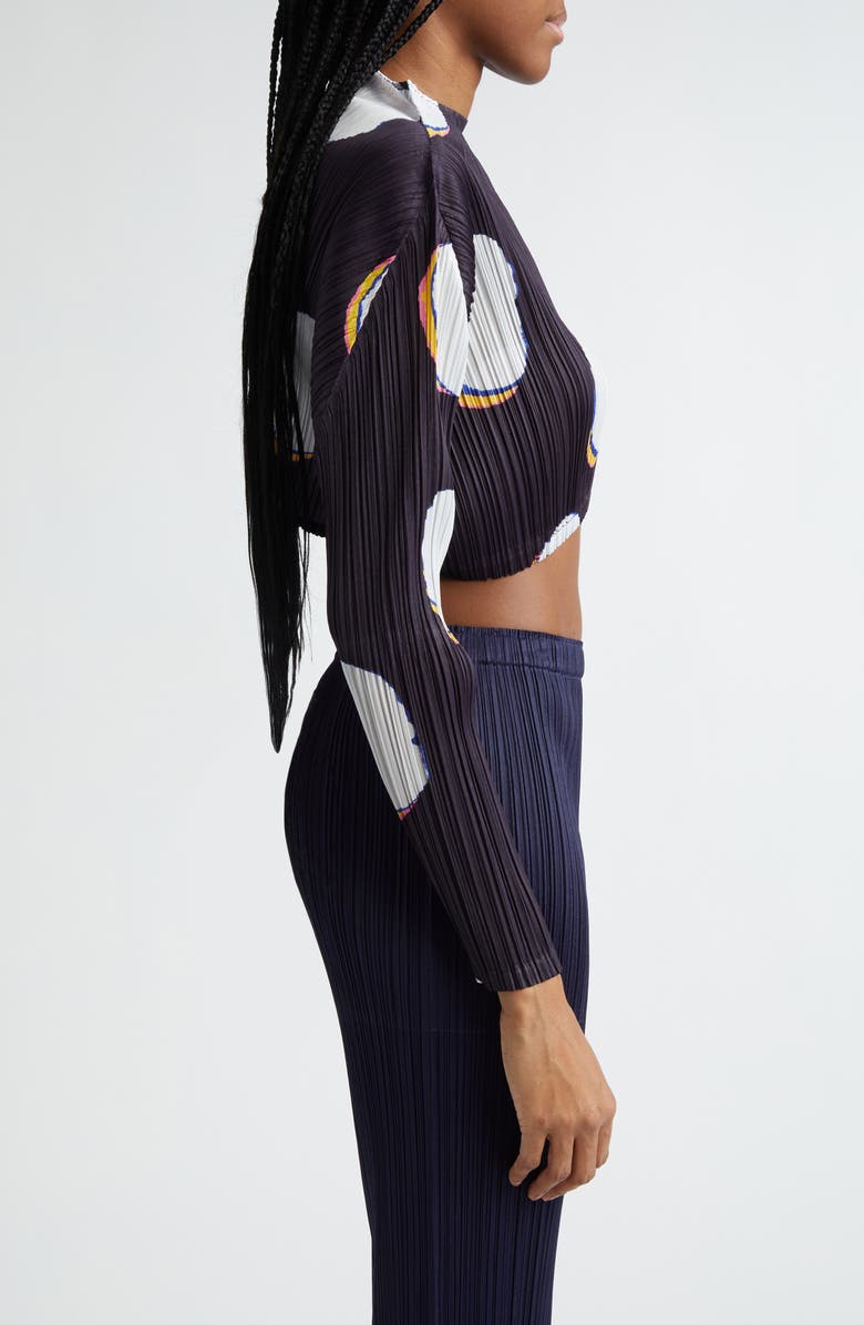 Pleats Please Issey Miyake Bean Dots Pleated Crop Top, Alternate, color, 