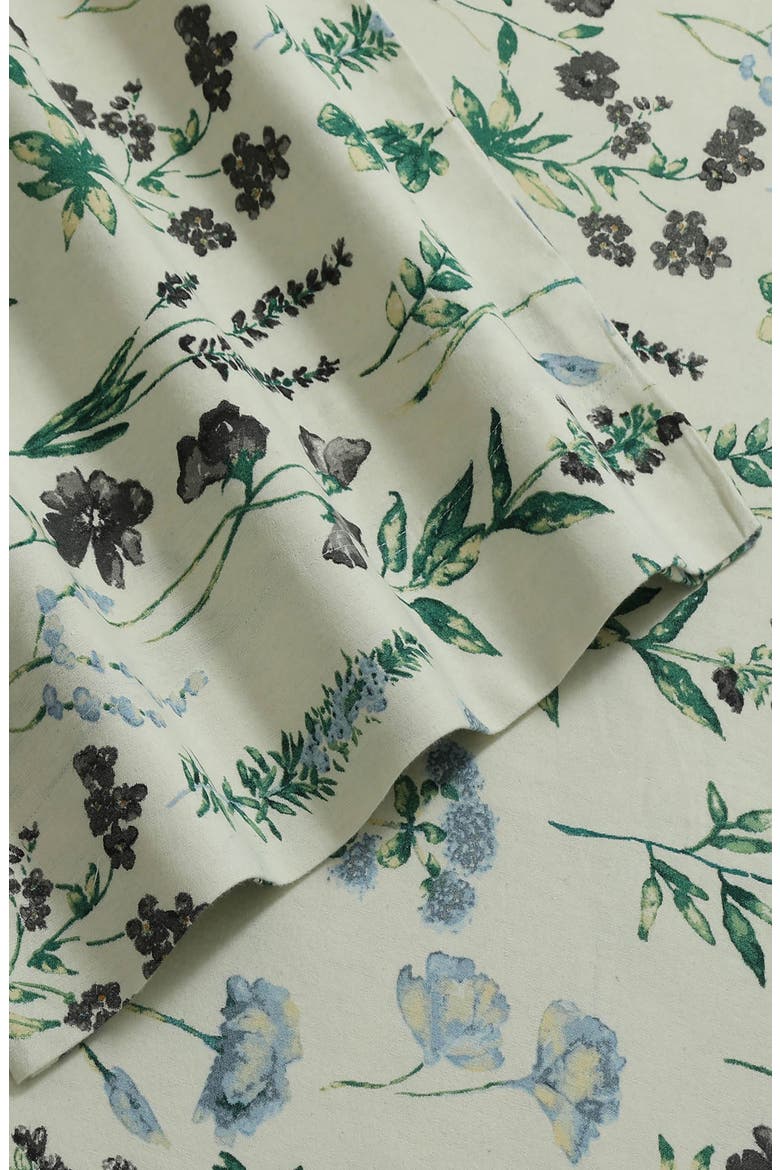Floral Print Cotton Flannel Sheet Set, Alternate, color, MULTICOLOR