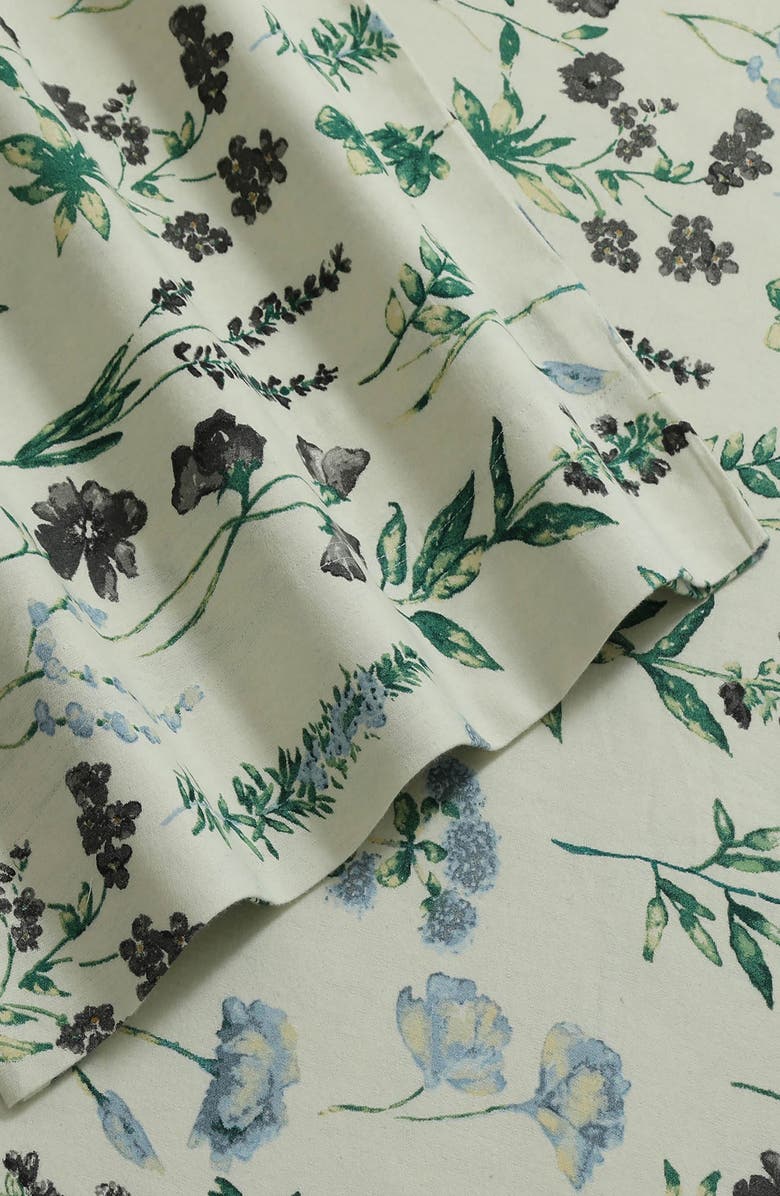 AZORES HOME Floral Print Cotton Flannel Sheet Set, Alternate, color, Multicolor