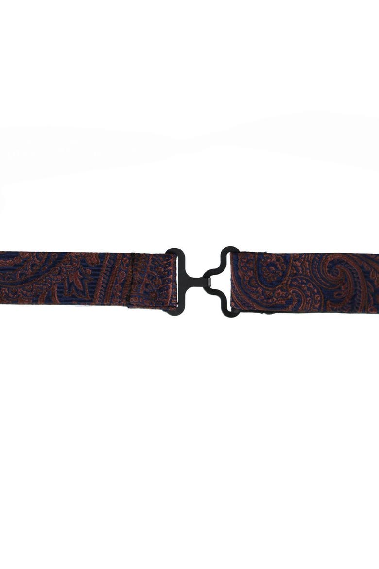 Sobee Paisley Silk Bow Tie, Alternate, color, Brown