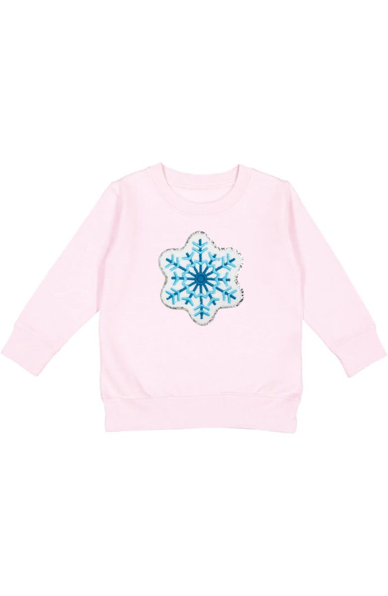 Sweet Wink Snowflake Patch Sweatshirt, Main, color, Ballet Pink