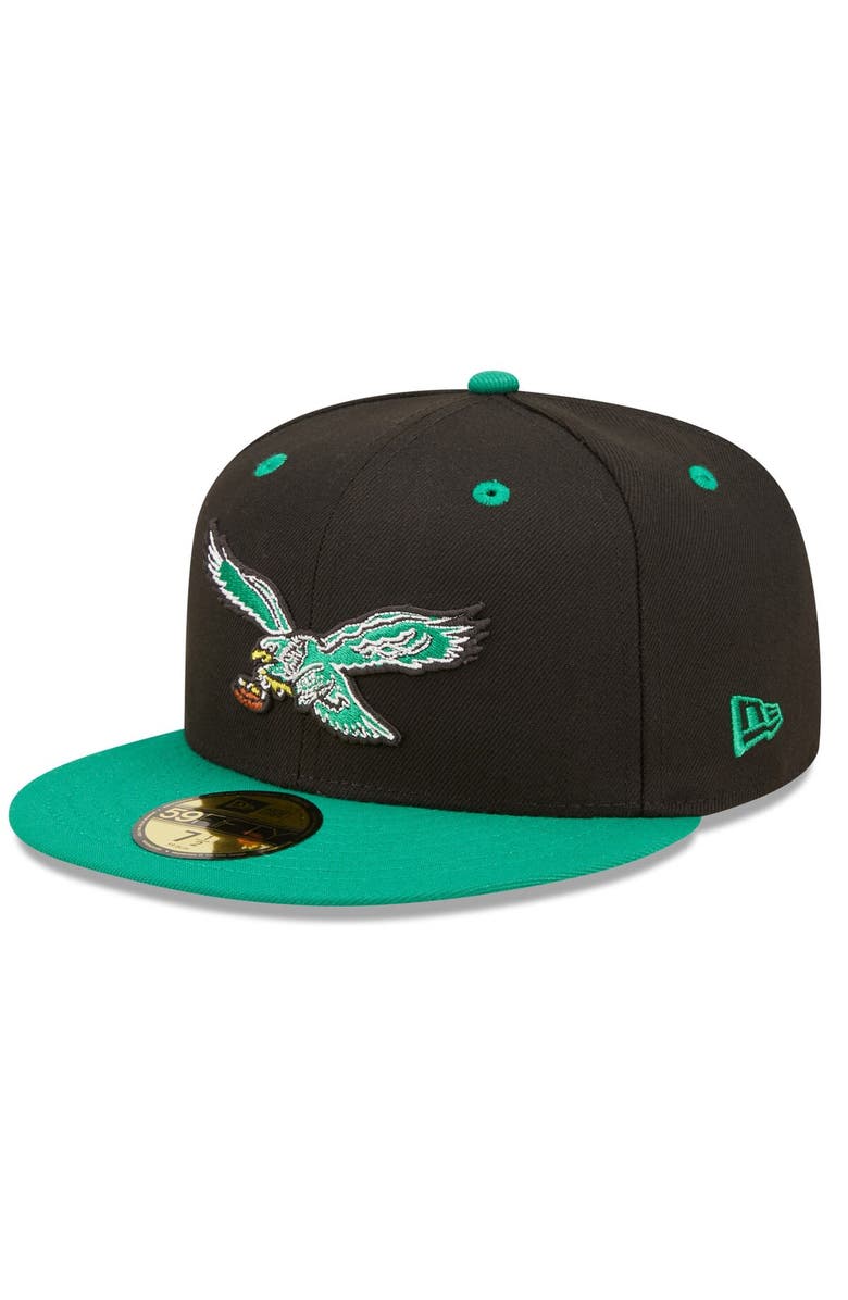 New Era Men's New Era Black/ Philadelphia Eagles Flipside 2Tone 59FIFTY Fitted Hat, Main, color, Black