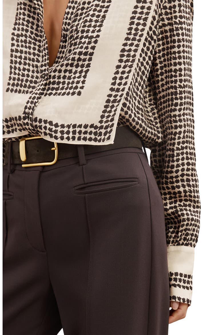 Harper Houndstooth Tuxedo Bib Button-Up Shirt, Alternate, color, IVORY/ BLACK