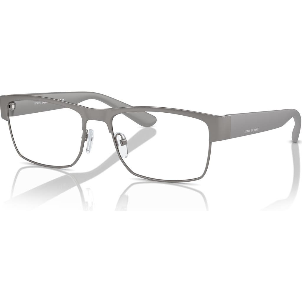 Armani Exchange 56mm Rectangle Optical Glasses In Gray