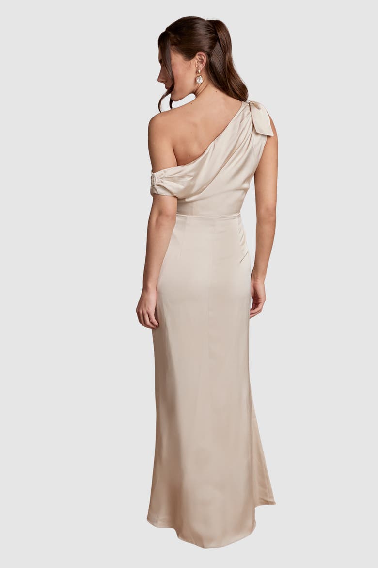 Detail Bow Maxi Dress, Alternate, color, Champagne