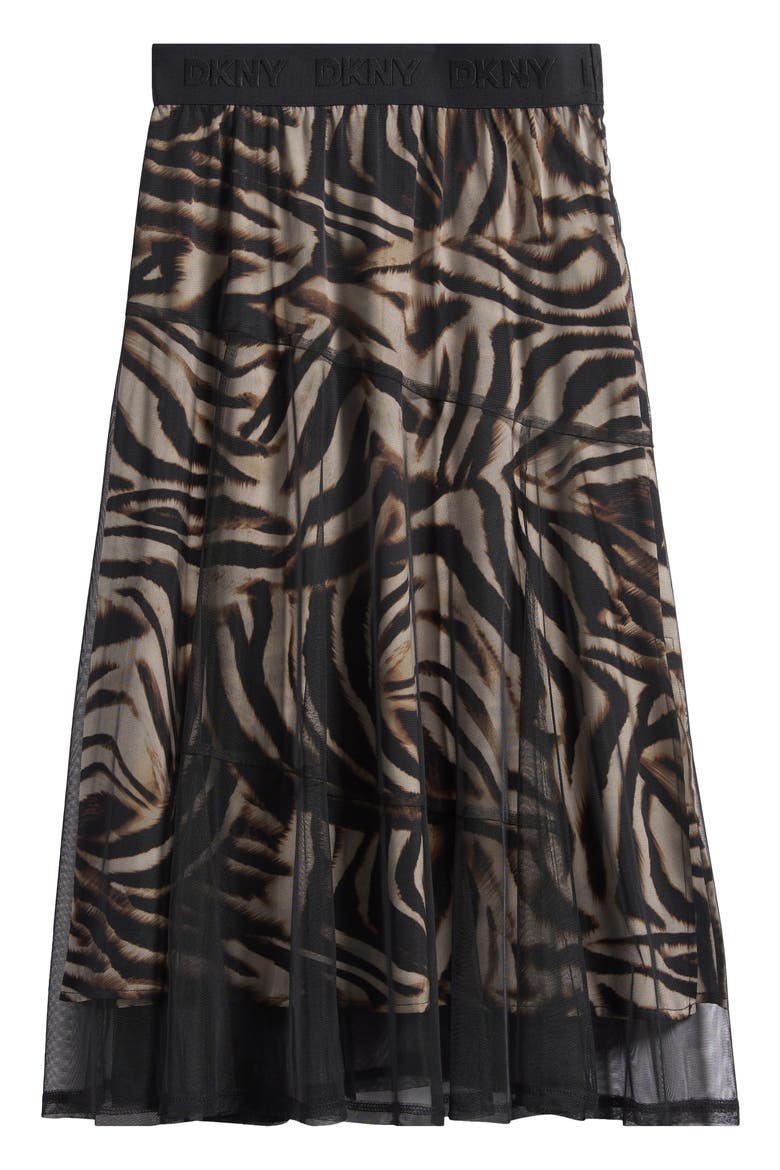 Zebra Stripe Layered Mesh A-Line Skirt, Alternate, color, BLURRED ZEBRA