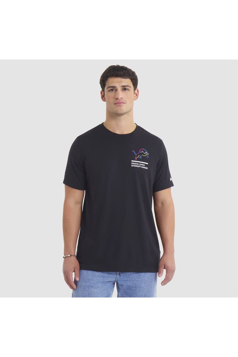 Men's Nike Black Detroit Lions Tall 2025 NFL Crucial Catch Tri-Blend Dri-FIT T-Shirt, Main, color, Black