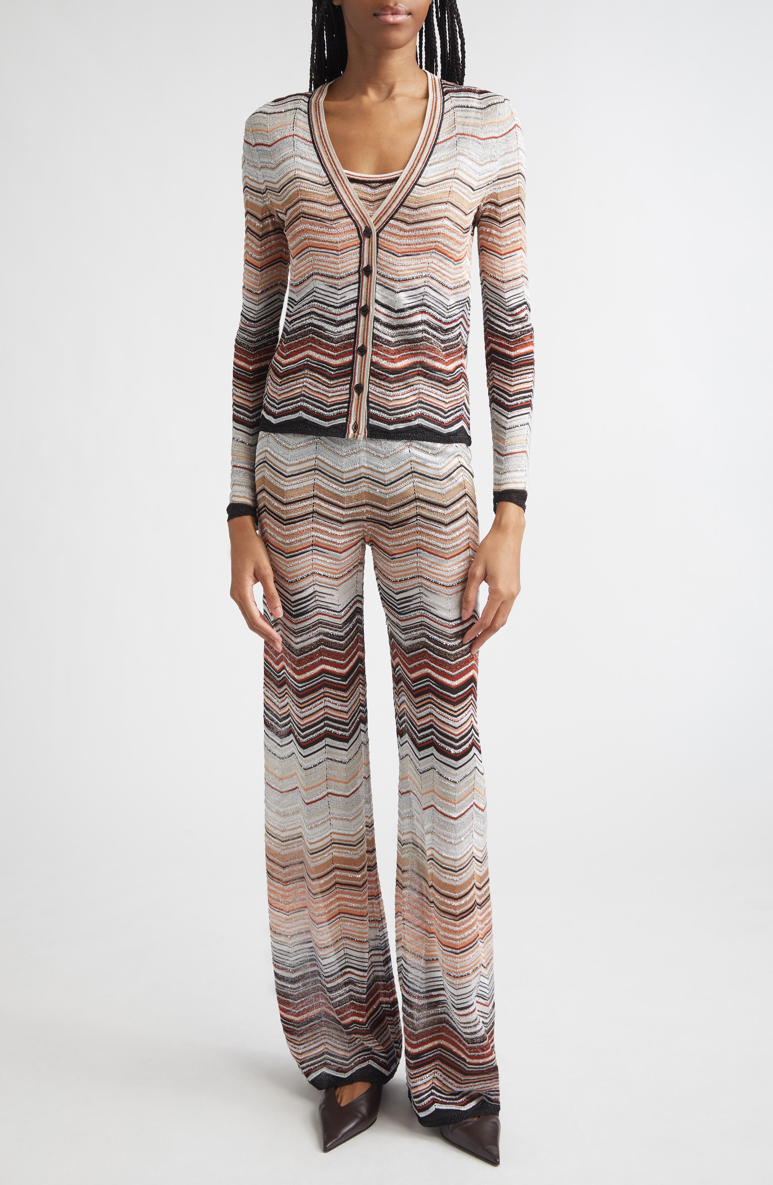 Zigzag Lame Cardigan - image 2