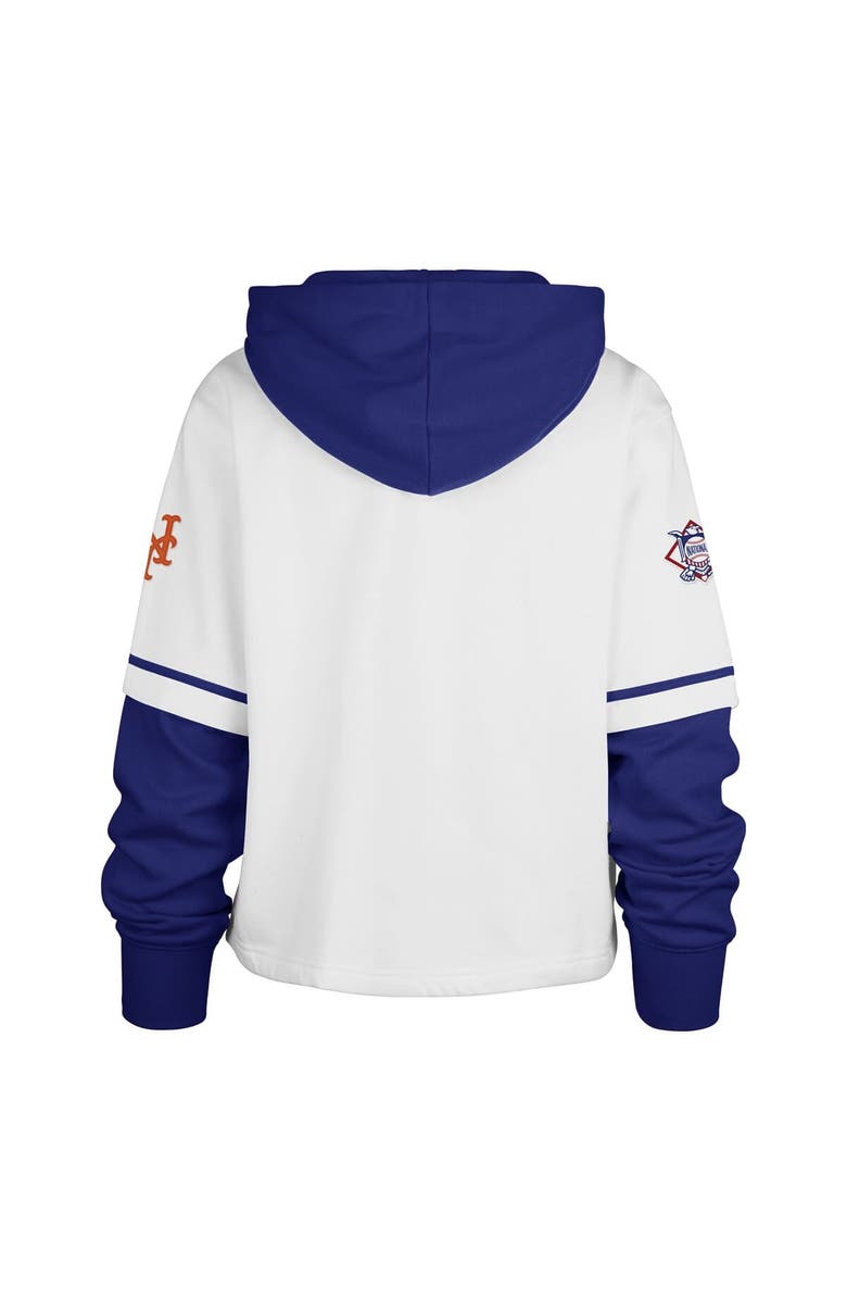 '47 Women's '47 White New York Mets Trifecta Shortstop Cropped Pullover Hoodie, Alternate, color, 