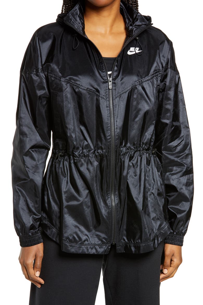 Sportswear Windrunner Hooded Ripstop Jacket, Alternate, color, BLACK/ WHITE