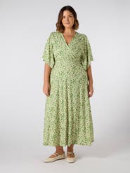 Live Unlimited Jersey Angel Sleeve Wrap Dress