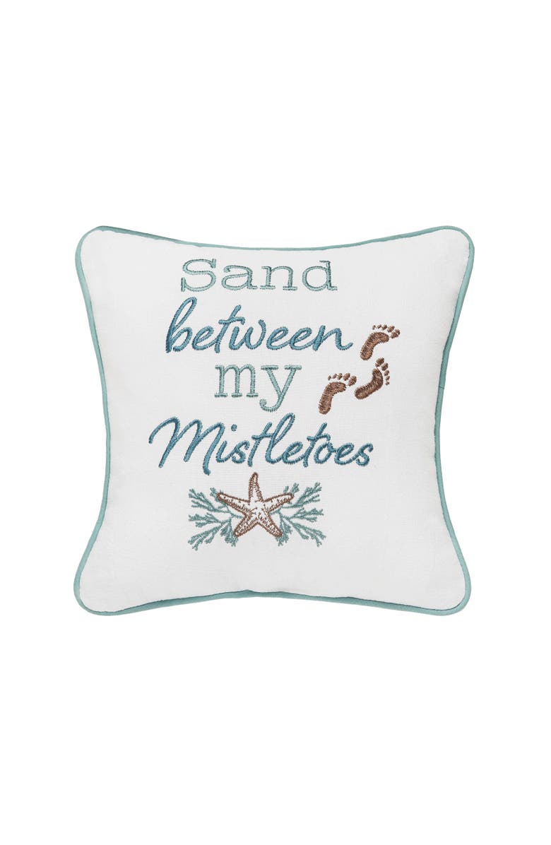 C&F Home Sand Between My Mistletoes Christmas Throw Pillow, 10" x 10", Main, color, 