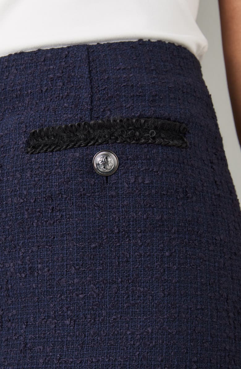 LK Bennett Charlie Tweed Miniskirt, Alternate, color, Blue Navy