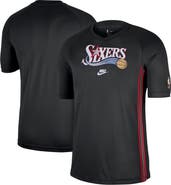 Nike Men's Nike Black Philadelphia 76ers Classic Edition Hardwood Classics Authentic Game Shooting T-Shirt