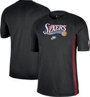 Nike Men's Nike Black Philadelphia 76ers Classic Edition Hardwood Classics Authentic Game Shooting T-Shirt