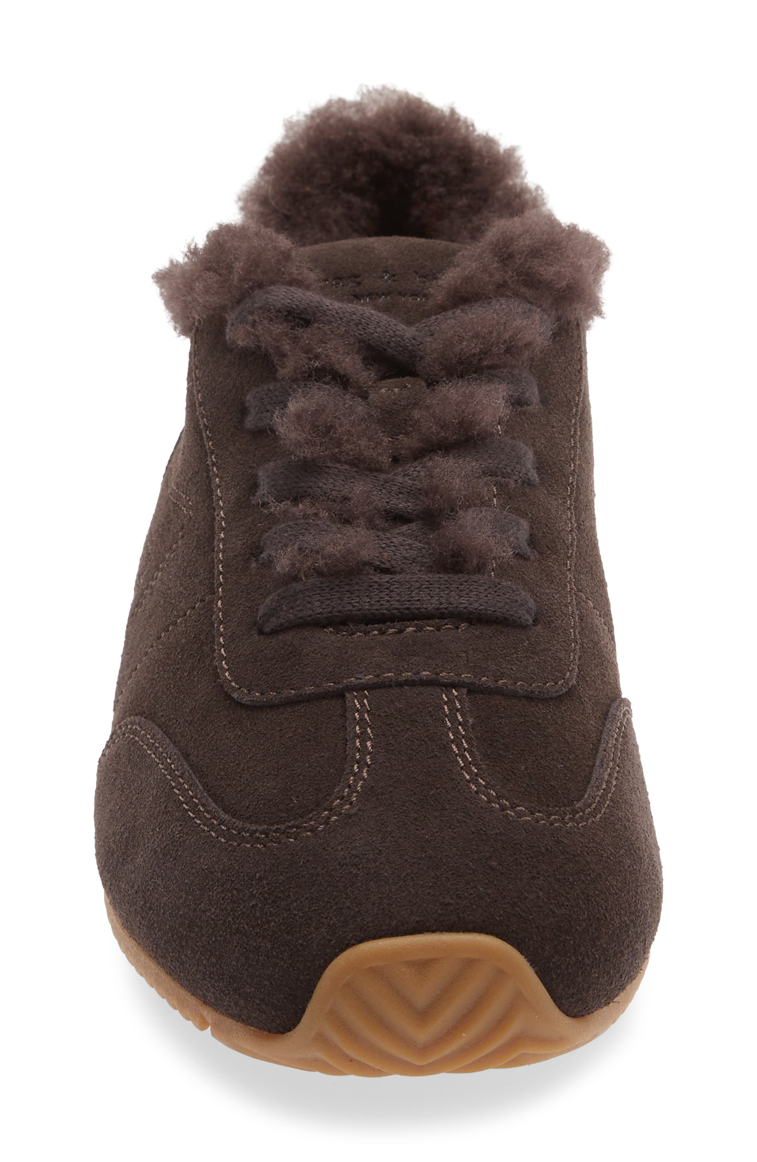 Retro Runner Slim Ultra Genuine Shearling Sneaker, Alternate, color, DARK CHOCOLATE SHEARLING