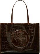 Tory Burch Small Ella Croc Embossed Leather Tote