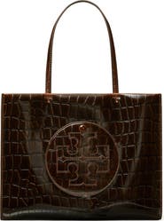Tory Burch Small Ella Croc Embossed Leather Tote