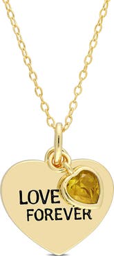 Julianna B. LOVE YOU FOREVER Heart Necklace Plated Silver