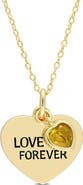 Julianna B. LOVE YOU FOREVER Heart Necklace Plated Silver