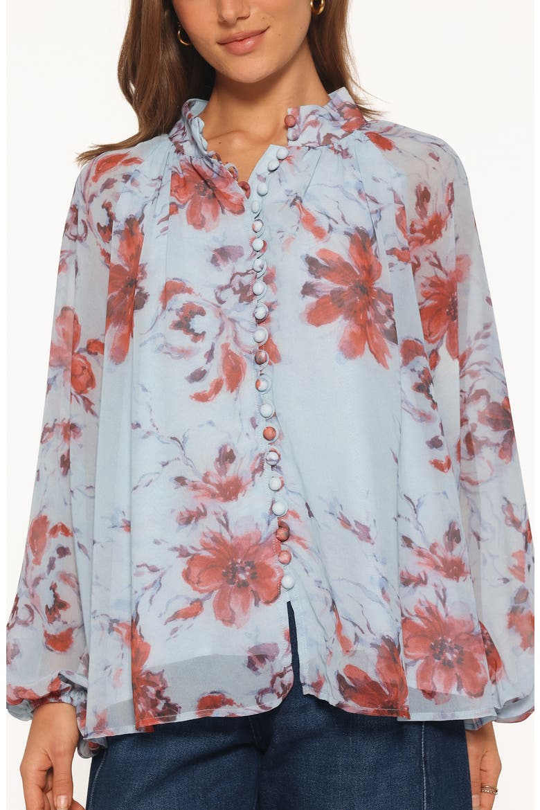 Marni Floral Button Front Blouse, Alternate, color, WHITE MULTI FLORAL