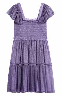 Zunie Kids' Flutter Sleeve Plissé Party Dress