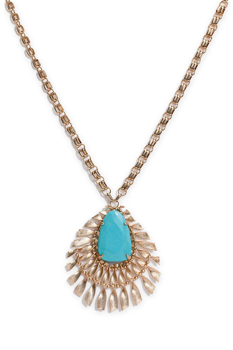 Statement Pendant Necklace, Main, color, TURQUOISE
