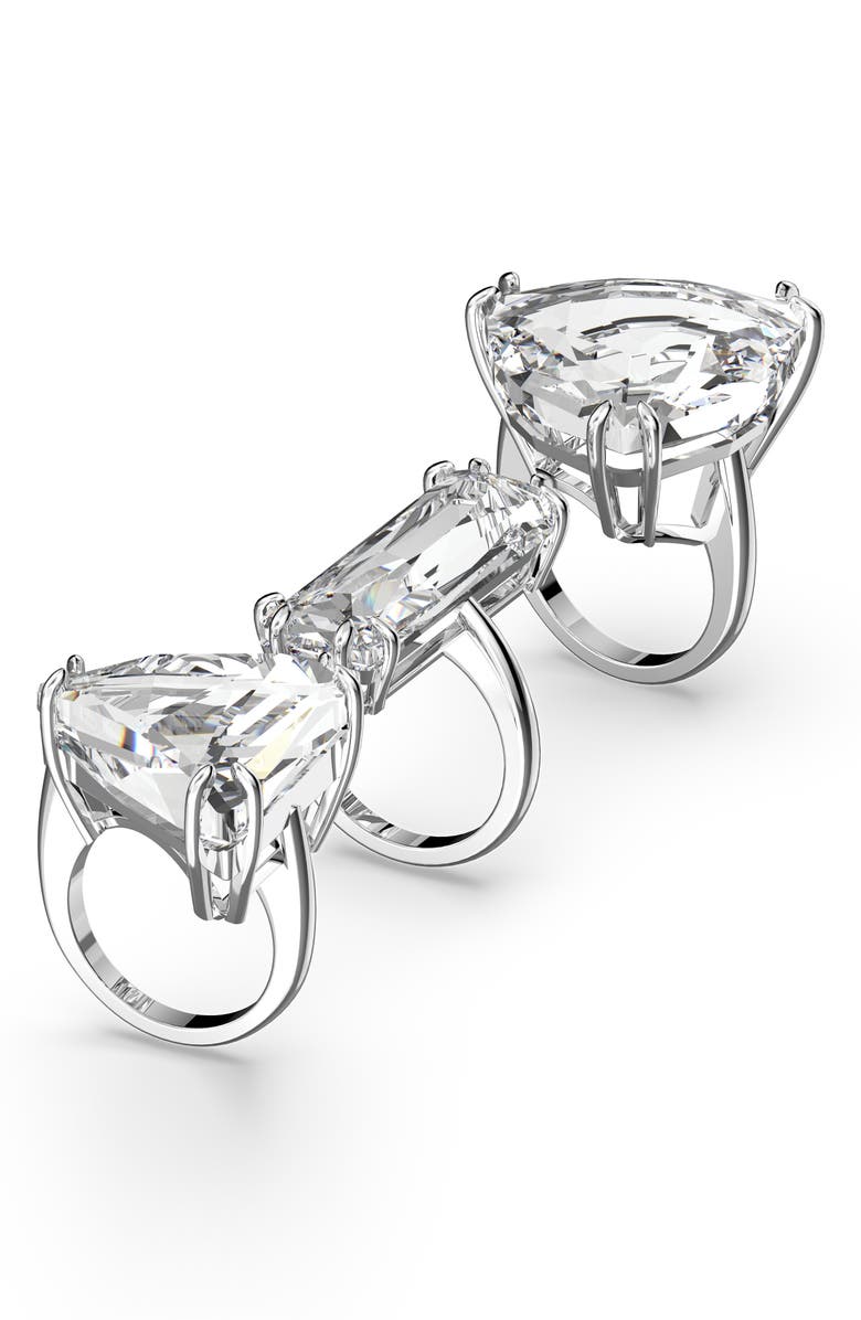 Swarovski Mesmera Set of 3 Cocktail Rings, Main, color, 