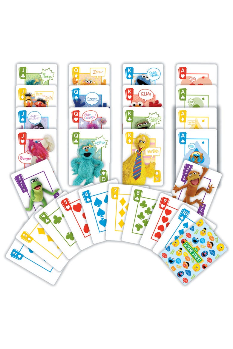 Sesame Street Jumbo Playing Cards, Alternate, color, Multicolor