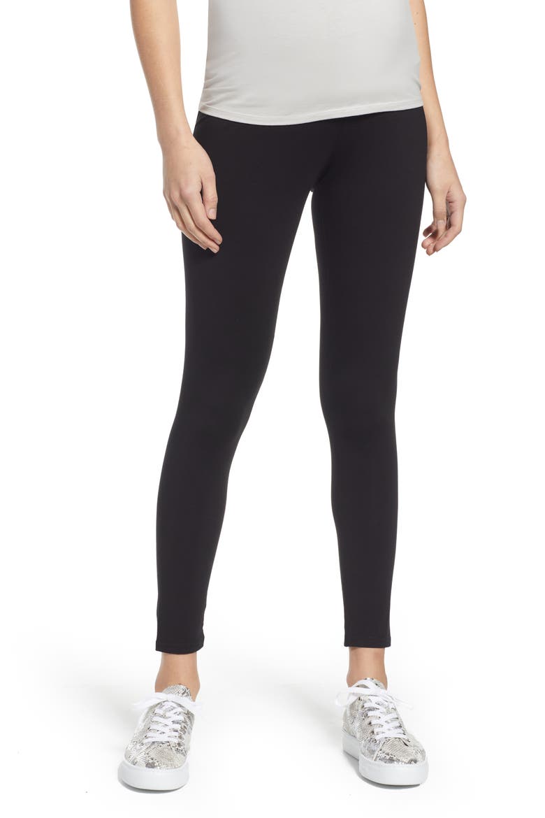 2-Pack Belly Support Maternity 7/8 Leggings, Alternate, color, BLACK