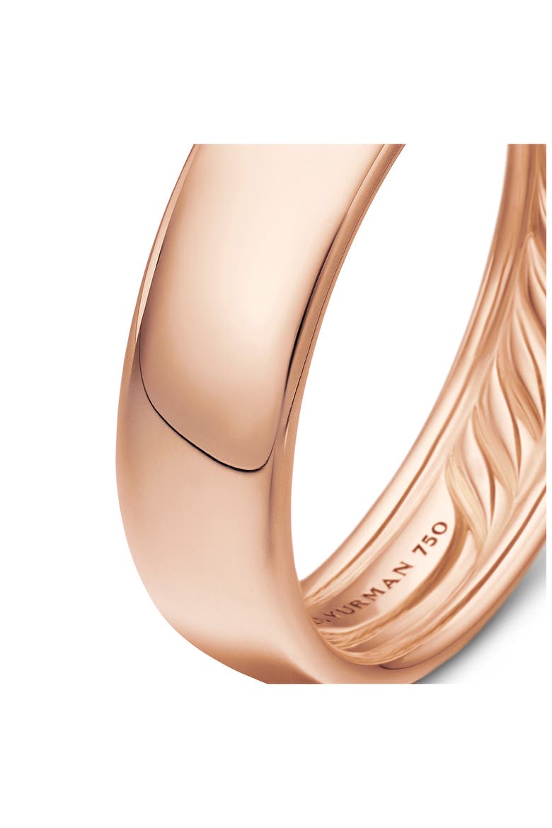 DY Classic Band Ring in 18k White Gold, Alternate, color, ROSE GOLD