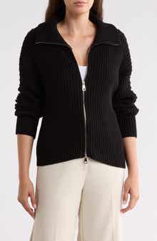 Ribbed Zip-Up Sweater