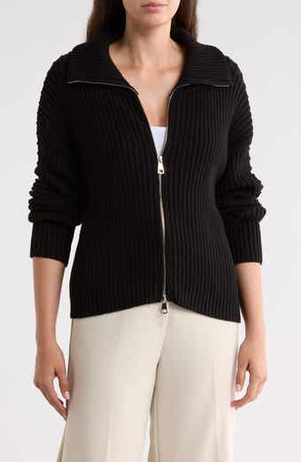 Ribbed Zip-Up Sweater