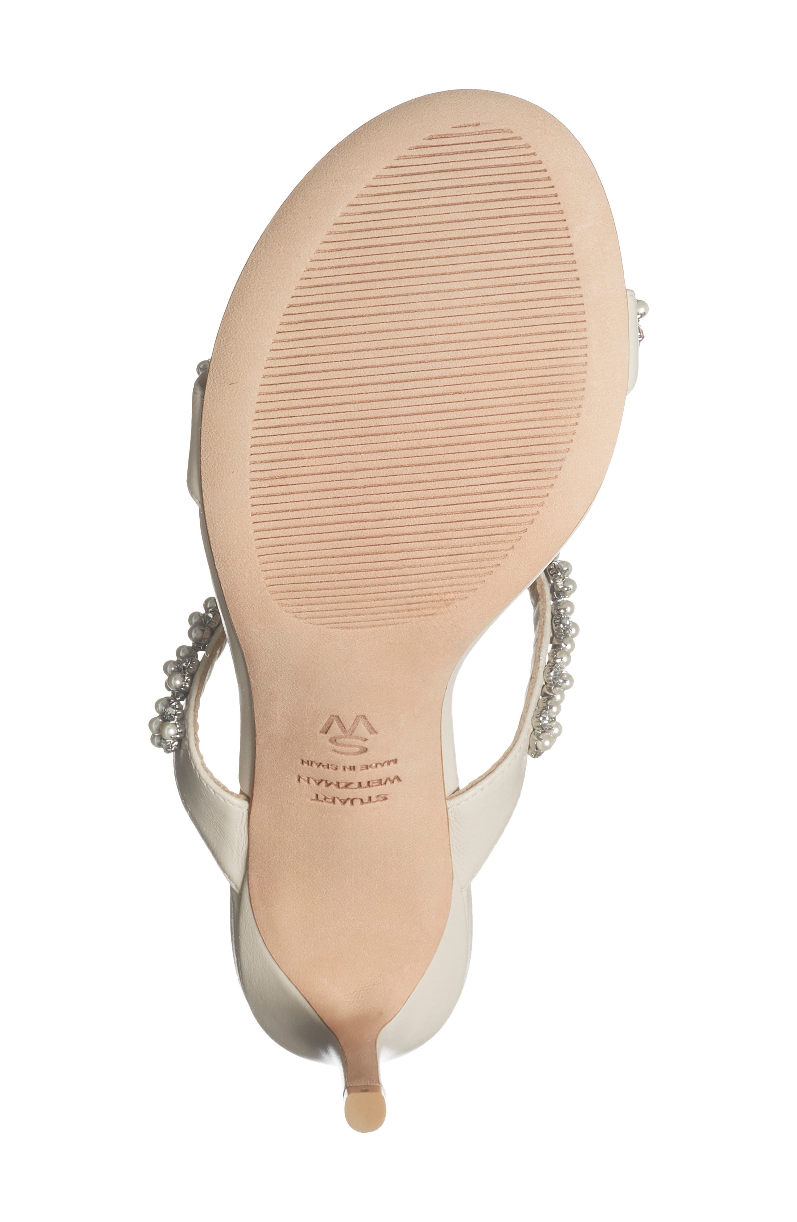 Stuart Weitzman Poppy Faux Pearl Sandal, Alternate, color, Linen/ Clear/ Natural